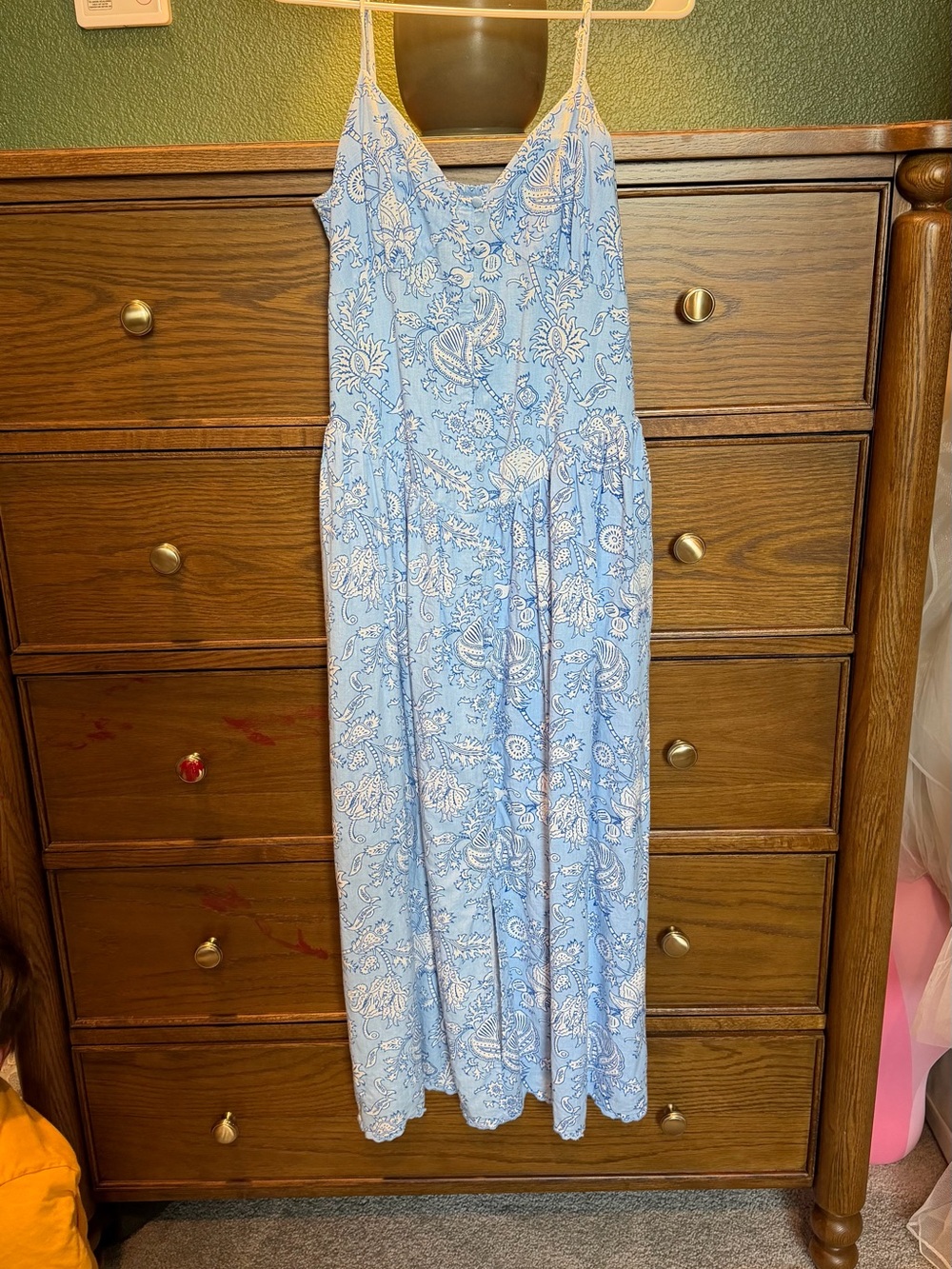 Roller Rabbit Light Blue Floral Maxi Dress